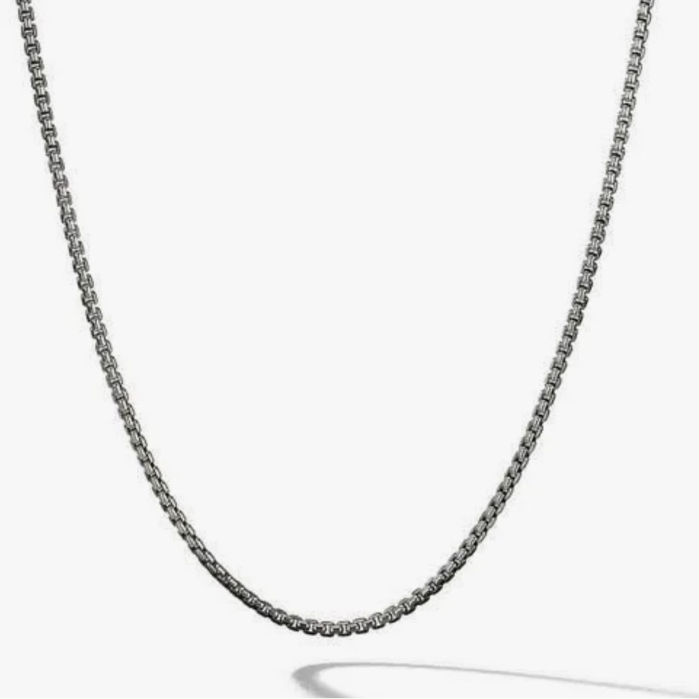 David Yurman Silver Box Chain Necklace